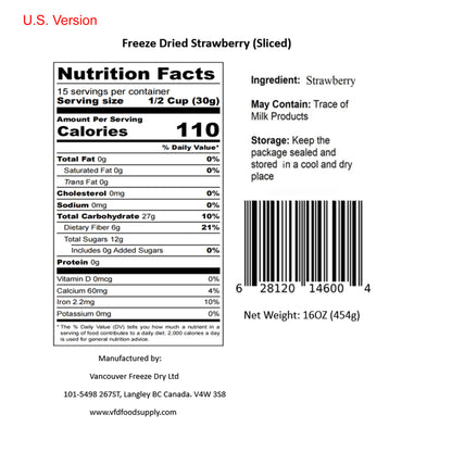 Freeze-Dried Strawberries Sliced For Baking or Snacks - Ready to Eat - Family Size Freeze-Dried Strawberry Snack - Strawberry Cookies - Strawberry Cake