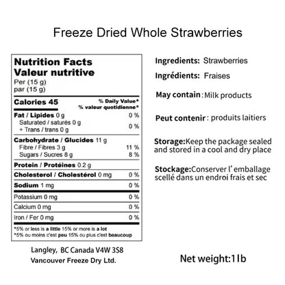 Freeze-Dried Whole Strawberries 1 lb