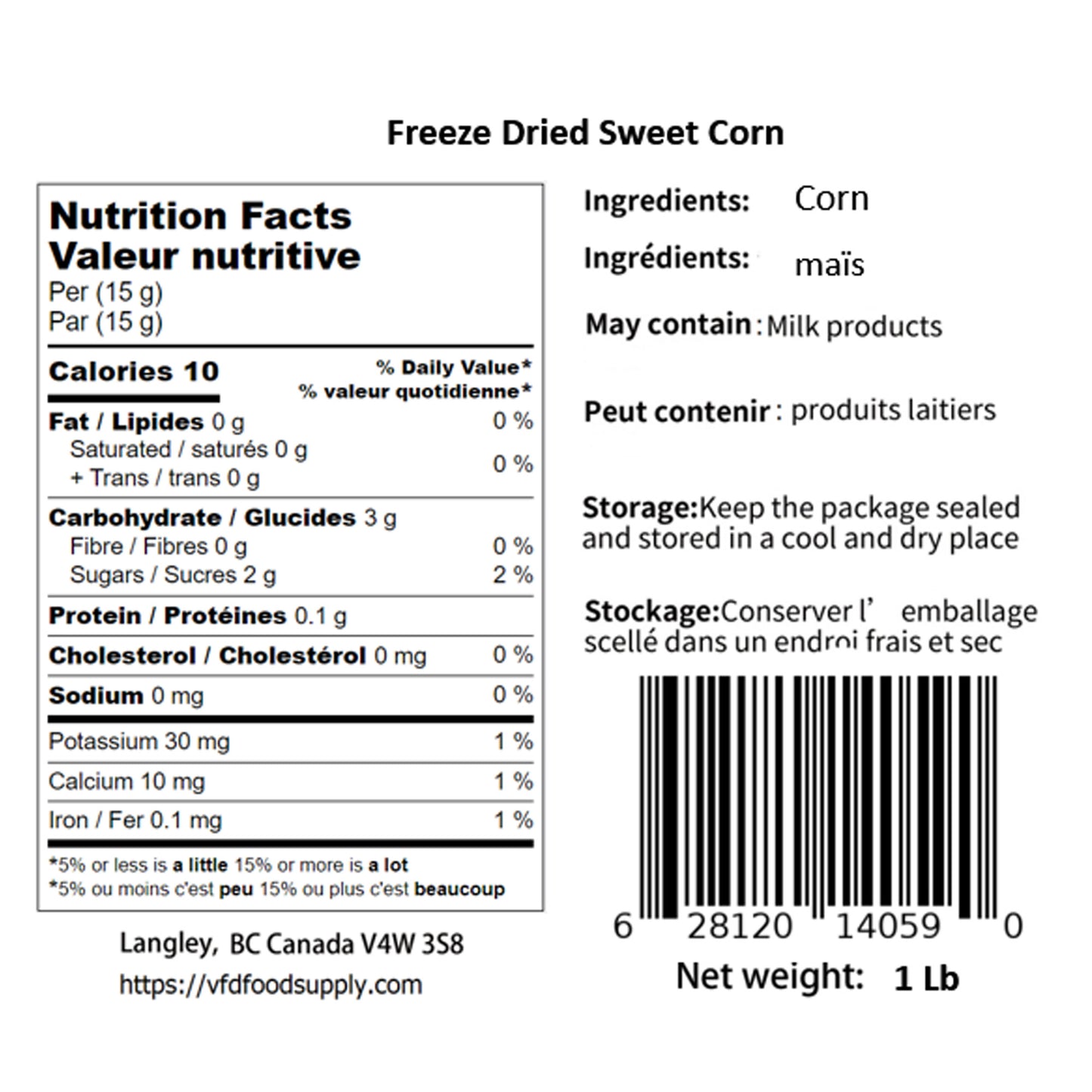 Freeze-Dried Sweet Corn - Corn Kernels Wholesale - Light and Fluffy Snack Cooking Ingredient